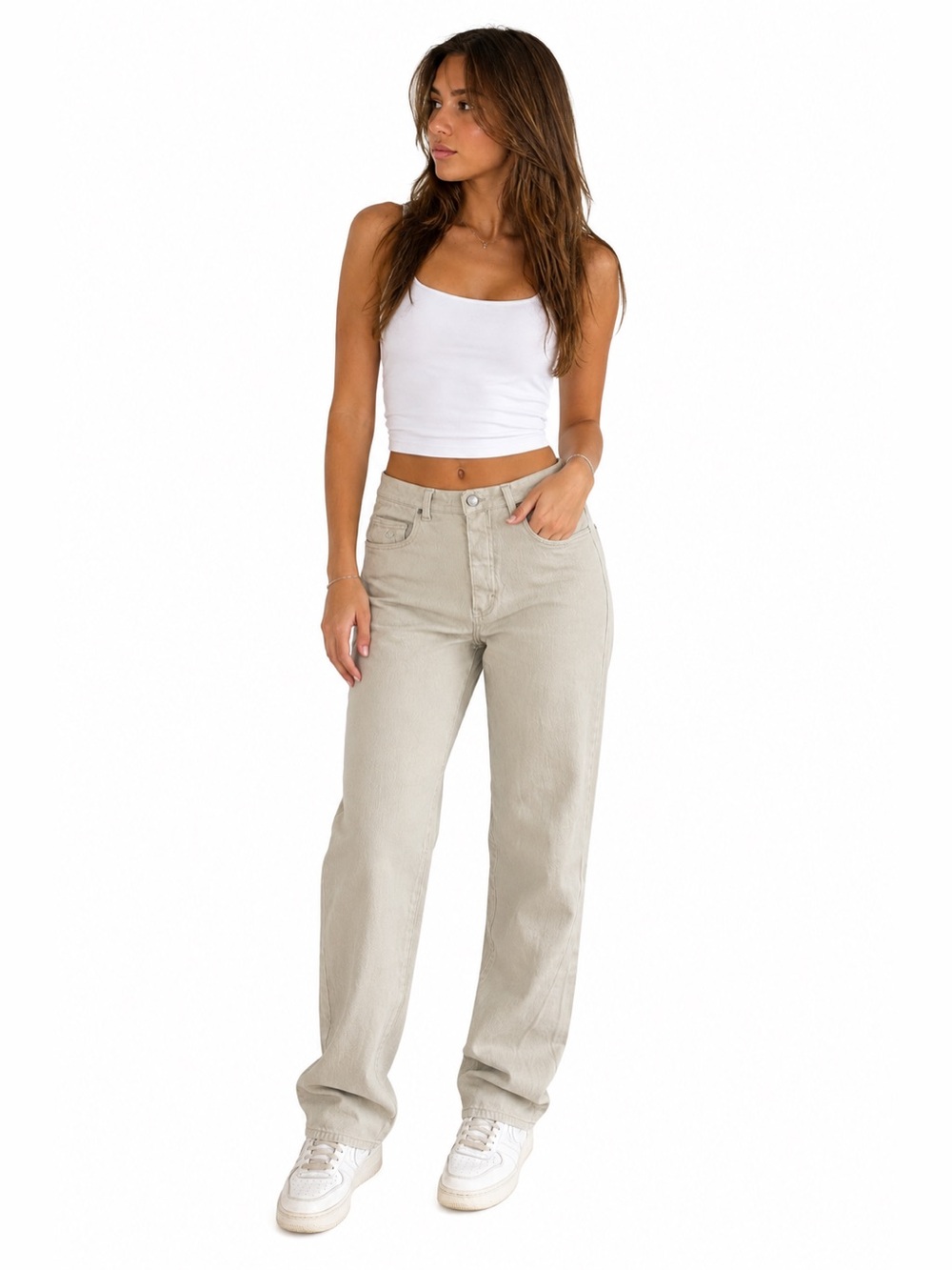 Gloria Vanderbilt Stretch Light Beige Relaxed Fit Jeans